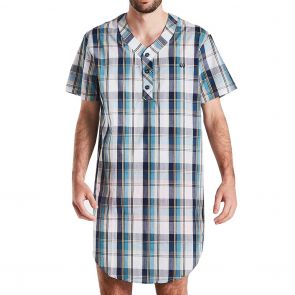 Coast Clothing Short Sleeve Woven Nightshirt 20CCS333 Checks