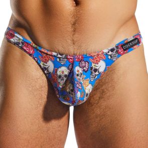 Cocksox Day Of The Dead Thong CX05DD Calavera Blue