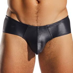 Cocksox Gloss Satin Boy Leg Swim Brief CX79GS Nero