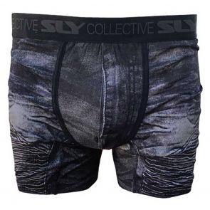 Sly Distressed Denim Style Boxer Briefs BUPRIP Black