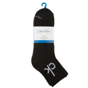 Calvin Klein Jason Logo Quarter Socks 3 Packs ECA344 Black