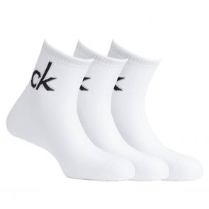 Calvin Klein Jason Logo Quarter Socks 3 Packs ECA344 White