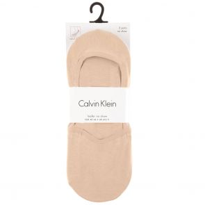 Calvin Klein Drew Loafer No Show Socks 2 Pack ECB177 Camel