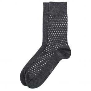 Calvin Klein Dots Flat Knit Socks 2-Pack ECW273 Grey