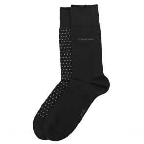 Calvin Klein Dots Flat Knit Socks 2-Pack ECW273 Black