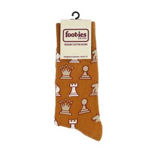 Foot-ies Chess Sneaker Socks FCHE607 Rust