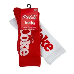 Foot-ies Enjoy Coke Sneaker 2-Pack Socks FCOK597 Red/White