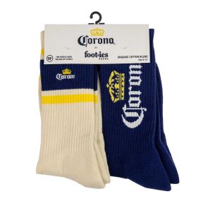 Foot-ies Corona Bold Sneaker 2 Pack Sock FCOR653 White/Navy