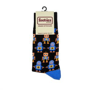 Foot-ies Robots Sneaker Sock FROB603 Black