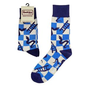 Foot-ies Snakes and Ladders Sneaker Socks FSNA608 Blue