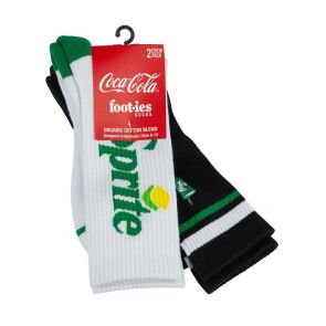 Foot-ies Sprite Bold Sneaker 2 Pack Socks FSPR600 White/Black