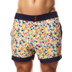 Hey Franky Circuit Beach Shorts Triangles HF015S Multi