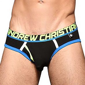 Andrew Chrisitan Fly Tagless Brief w/ Almost Naked 92049 Black