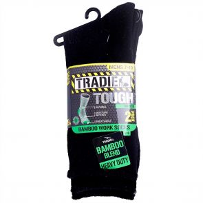 Tradie Mens Bamboo Sock 2-Pack M22559SJ Black