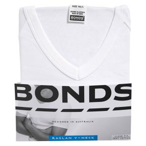 Bonds V-Neck Raglan T-Shirt M976 White