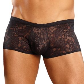 Male Power Stretch Lace Mini Short 145-162 Black