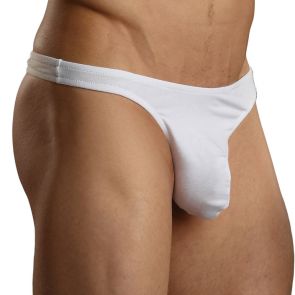 Male Power Cotton Lycra Super Sock Pouch 306-052 White