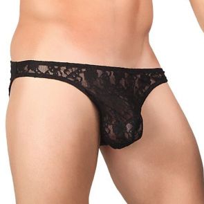 Male Power Wonder Bikini Stretch Lace 491-162 Black