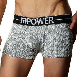 Male Power Basket Weave Mini Pouch Short 145-211 Grey