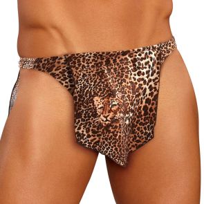 Male Power Animal Tarzan Thong 329-030 Brown Leopard