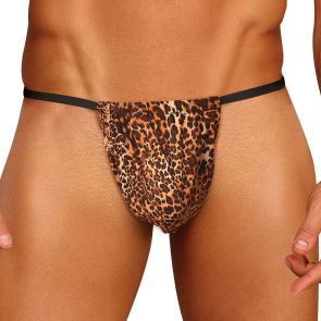 Male Power Animal Posing Strap 450-030 Brown Leopard