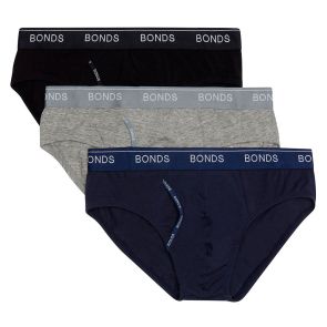 Bonds Guyfront Briefs 3-Pack MZ953A Black/Navy/Grey