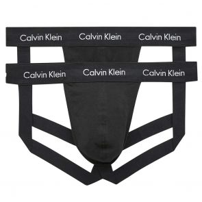 Calvin Klein Cotton Stretch 2 Pack Jock Straps NB1354 Black