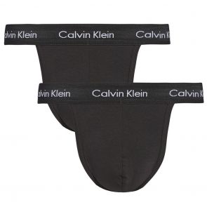 Calvin Klein Cotton Stretch 2 Pack Thongs NB2208 Black