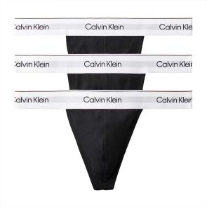 Calvin Klein Modern Cotton Thongs 3-Pack NB3965 Black