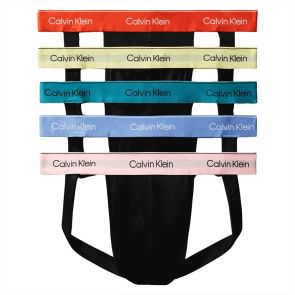 Calvin Klein Icon Cotton Stretch Pride 5 Packs Jockstrap NB4228 Black Multi Band