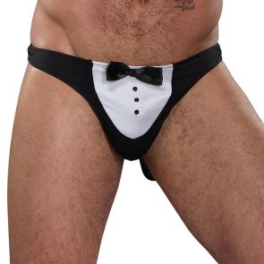 Male Power Maitre D' Thong PAK-704 Black