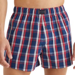 Tommy Hilfiger Woven Boxer Print Petrol Blue/Classic Plaid
