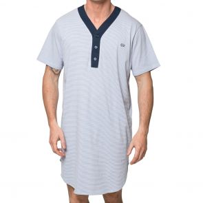 Coast Short Sleeve Stripe Nightshirt 18CCS320 Navy and Grey