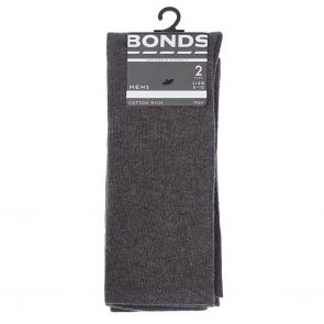 Bonds Mens Stay Up Crew 2 Pack SXXY2N Charcoal Marle
