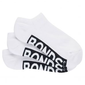 Bonds Logo No Show 3 Pack Socks SYAU3N White