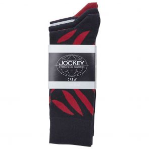 Jockey Pattern Crew 3 Pack SYMC3N Navy/Red