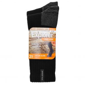 Explorer Mens Tough Work Socks 2-Pack SYNJ2N Black