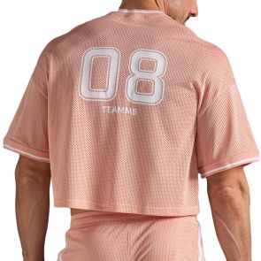 TEAMM8 S.S.C. Fraternity Drop Sleeve Crop Tee TC-CTSSSC Dusty Pink