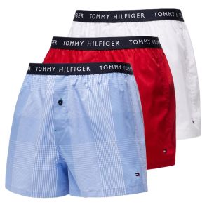 Tommy Hilfiger Woven Boxer Print 3-Pack UM0UM02414 White/Red/Grid