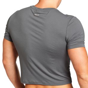 TEAMM8 Body Bamboo Crop Tee TU-CTBODY2 Gunmetal
