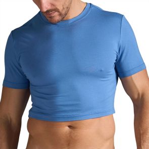 TEAMM8 Body Bamboo Crop Tee TU-CTBODY3 Blue Haven