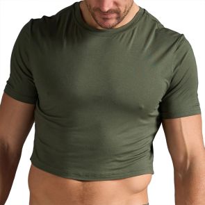 TEAMM8 Body Bamboo Crop Tee TU-CTBODY3 Olive Green