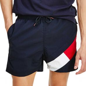 Tommy Hilfiger Colour-Blocked Slim Fit Mid Length Swim Shorts UM0UM02048 Navy