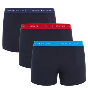 Tommy Hilfiger Signature Cotton Colour Waistband Trunks 3-Pack Black