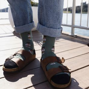 Bamboozld Mens Teddy Bear Bamboo Socks BBS23TEDDYBEARSR Khaki