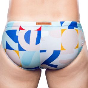2EROS V10 Print Swim Brief V10002NE Insignia Turquoise