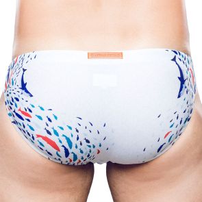 2EROS V20 Print Swim Brief V20003NE Seascape White