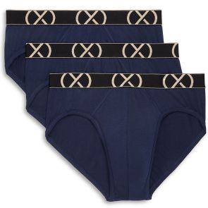 2xist Mens X Luxe No Show Brief 3-Pack X50020 Navy