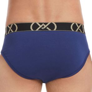 2xist Mens X Luxe No Show Brief 3-Pack X50020 Light Blue/Blue/Navy