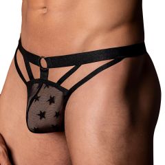 Male Power Love Star w/ Ring Thong 416-291 Black